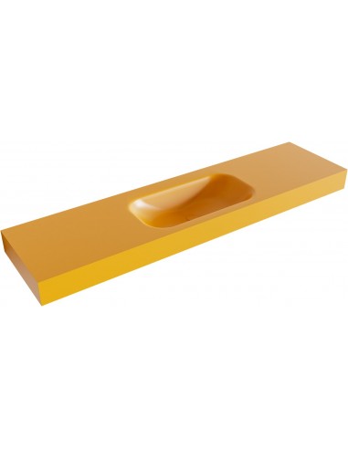 BIG SMALL væghængt håndvask 180 x 46 cm Solid surface - Okker
