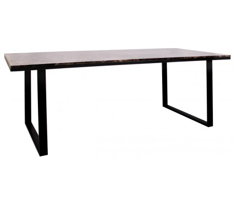 Dalton spisebord i marmor og jern 200 x 94 cm - Sort/Brun marmor
