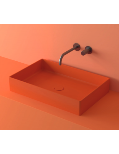 LC1M bordmonteret håndvask 60 x 39,6 cm solid surface - Orange