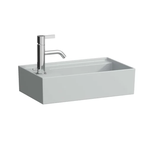 Kartell Laufen håndvask, 46x28 cm, venstrevendt, mat grå