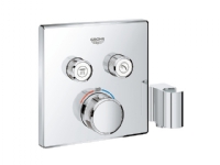 Grohe Smartc .termostat 2funk - t. indbyg m. 2 funktioner og bruseholder, firkantet 29125000