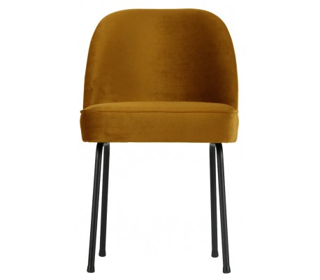 Spisebordsstol i velour H82,5 x B50 x D57 cm - Sennepsgul
