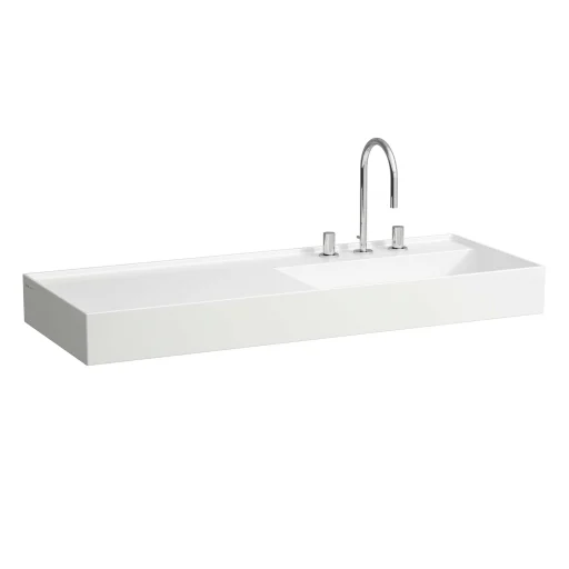 Kartell Laufen håndvask, 120x46 cm, hylde til venstre, hvid