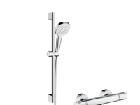 HansGrohe Croma Select E brusesystem til frembygning Vario med Ecostat Comfort termostat og 65 cm bruserstang
