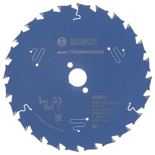 Bosch Rundsavsklinge 165x20x2mm 24t Exp Constructwo - 2608644137