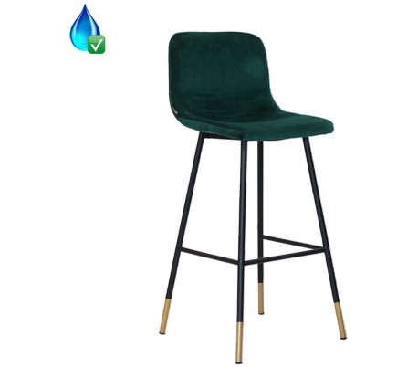 Mikky Barstol i velour H96 - 107 cm - Sort/Grøn