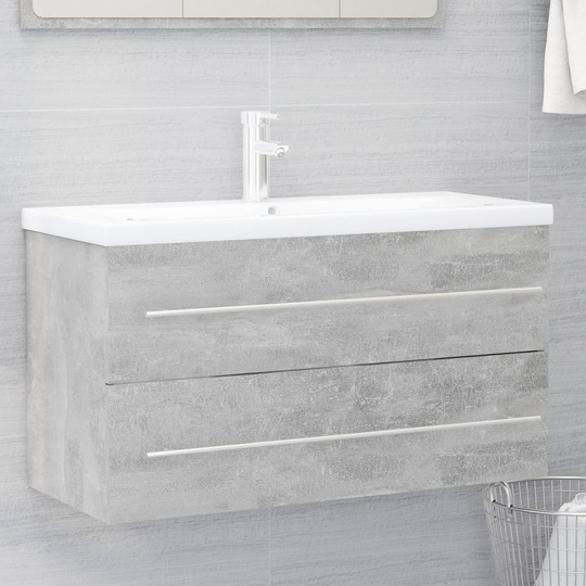 vidaXL vaskeskab 90x38,5x48 cm spånplade betongrå