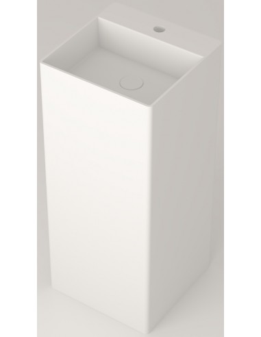 LAC8 fritstående håndvask H86 x 45 x 45 cm solid surface - Mat hvid