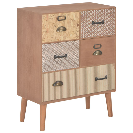 vidaXL skænk med 5 skuffer 60 x 30 x 78 cm MDF brun