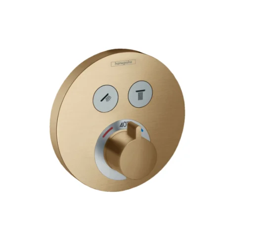 Hansgrohe ShowerSelect S Termostatarmatur t/indbygning m/afspærring til 2 udtag, børstet bronze