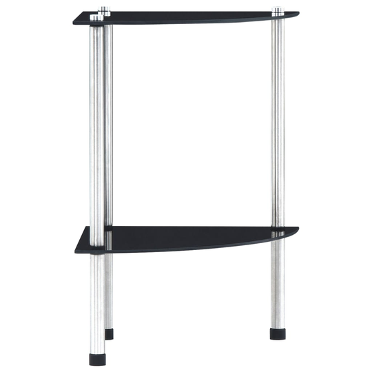 vidaXL reol med 2 hylder 30x30x47 cm hærdet glas sort