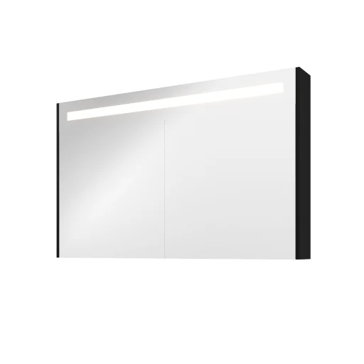 Sanibell Proline spejlskab med belysning, 120x74 cm, mat sort