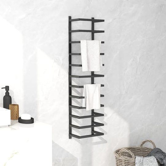 vidaXL håndklædeholder 24x12x96 cm stål sort