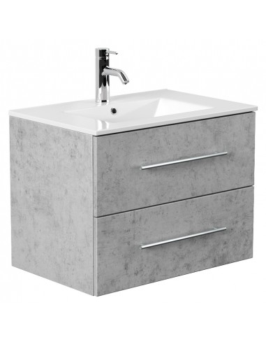 Homeline komplet badmiljø i mdf og mineralsten H54 x B70 cm - Betongrå