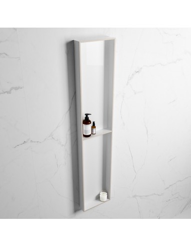 EASY hylde til badeværelset 149,5 x 29,5 cm Solid surface - Talkum/Linned