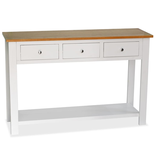 vidaXL konsolbord 118 x 35 x 77 cm massivt egetræ