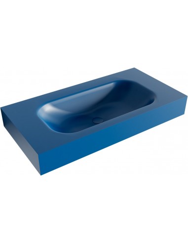 BIG SMALL væghængt håndvask 90 x 46 cm Solid surface - Jeansblå