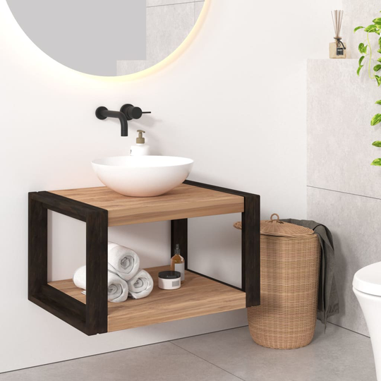vidaXL badeværelsesskab 60x45x35 cm massivt teaktræ