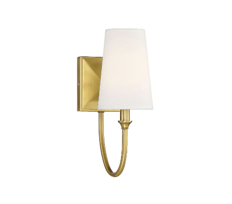Cameron 1 Badeværelseslampe H33 cm - Varm messing/Hvid