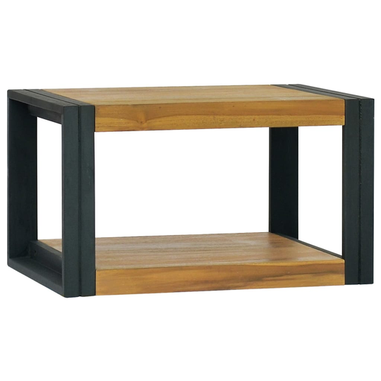 vidaXL væghængt badeværelsesskab 60x45x35 cm massivt teaktræ