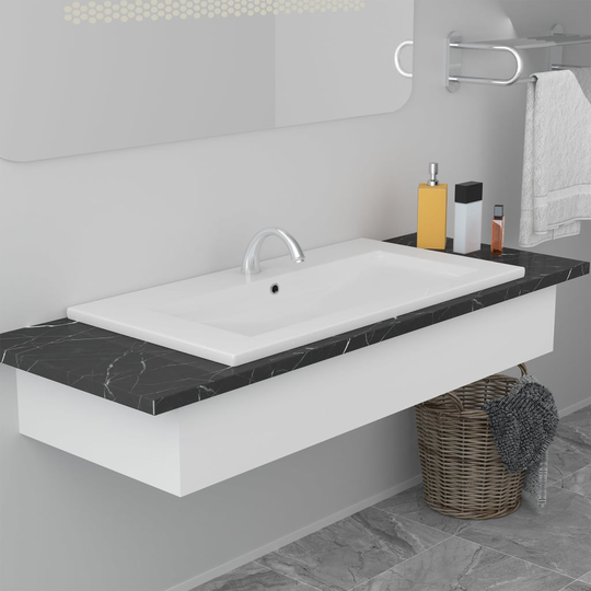 vidaXL indbygget håndvask 81x39,5x18,5 cm keramisk hvid
