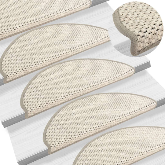 vidaXL selvklæbende trappemåtter 15 stk. 65x25 cm sisal-look beige