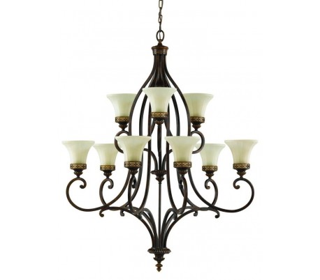 Drawing Room Lysekrone Ø94,6 cm 9 x E27 - Rustik bronze