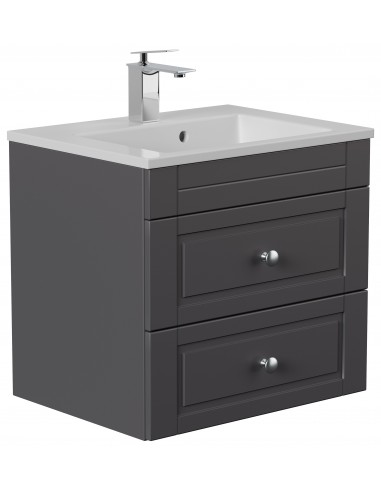 Apollo Cottage komplet badmiljø i mdf og keramik H56 x B60,2 cm - Antracit højglans