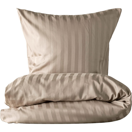 SINNERUP Stripe sengetøj (BEIGE, 140X220 (ekstra længde))