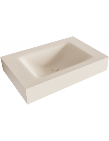 CLOUD væghængt håndvask 70 x 46 cm Solid surface - Linned