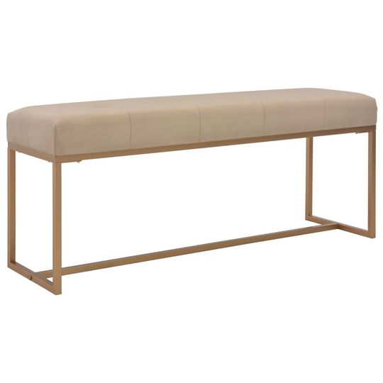 vidaXL bænk i fløjl 120 cm beige