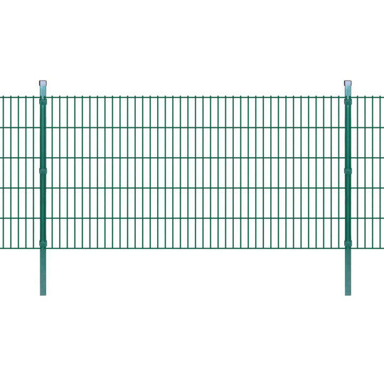 vidaXL 2D paneler og pæle til havehegn, 2.008x1.030 mm, 14 m, grønne