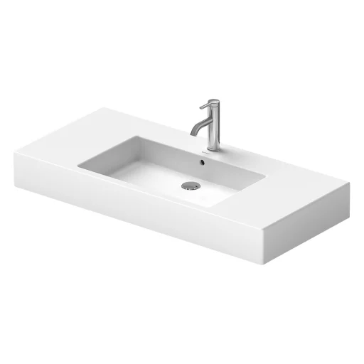 Vero vask 105 cm med hanehul og overløb, wondergliss