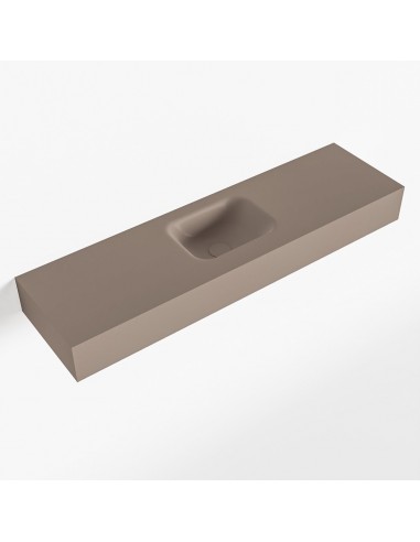 LEX væghængt håndvask 110 x 30 cm Solid surface - Røg