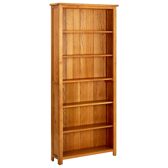 vidaXL bogreol i 6 niveauer 80x22,5x180 cm massivt egetræ