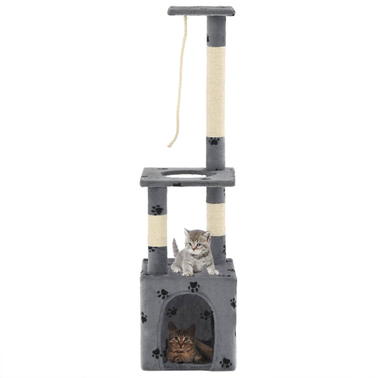 vidaXL kradsetræ til katte med sisal-kradsestolper 109 cm grå poteprint