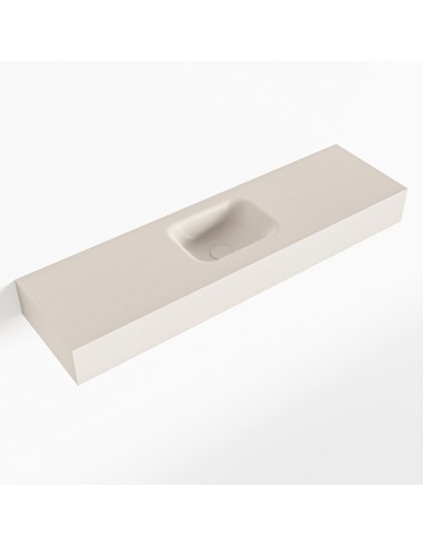 LEX væghængt håndvask 110 x 30 cm Solid surface - Linned