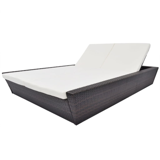 vidaXL loungeseng med hynder polyrattan brun