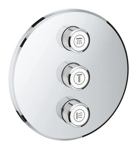 Grohe Grohtherm SmartControl Volume rundt kontrolsæt, 3 udtag, krom