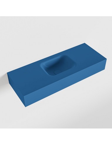 LEX væghængt håndvask 80 x 30 cm Solid surface - Jeansblå