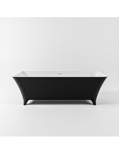 LUNDY fritstående badekar 170 x 75 cm Solid surface - Talkum/Sort
