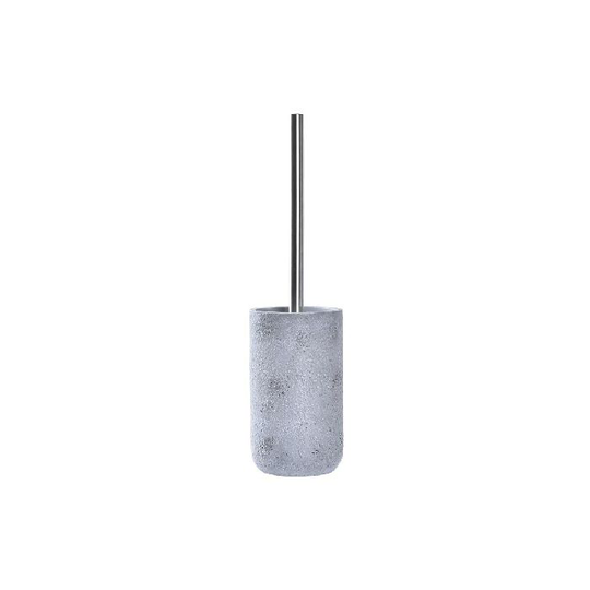 Toiletbørste DKD Home Decor Scandi Sølvfarvet Grå Cement Rustfrit stål Aluminium (10 x 10 x 40 cm)
