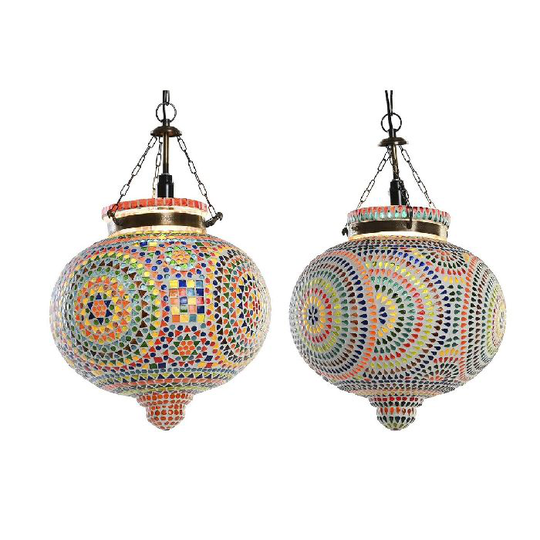 Loftslampe DKD Home Decor Krystal Multifarvet 25 W (2 enheder) (29 x 29 x 29 cm)