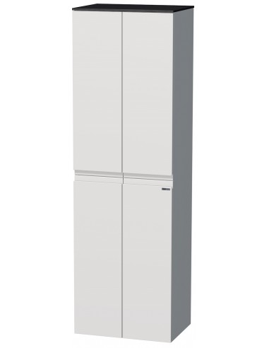 TARA Højskab til badeværelse H161 cm MDF - Sort/Mat hvid