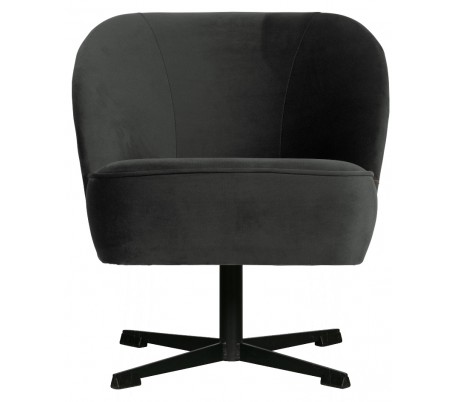 Moderne rotérbar lænestol i velour B65 cm - Sort