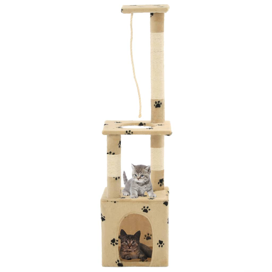 vidaXL kradsetræ til katte med sisal-kradsestolper 109 cm beige poteprint
