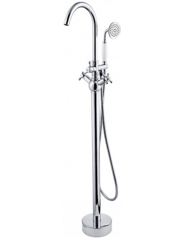 RETRO Badekar armatur H115 cm - Krom/Hvid