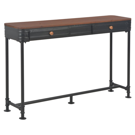 vidaXL konsolbord med 2 skuffer 120x30x75 cm massivt grantræ