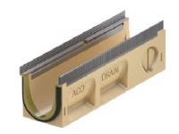 Afløbsrende 10.1 m/pakn. 0,5m - ACO V100S Seal In, kombielement. galv. karm