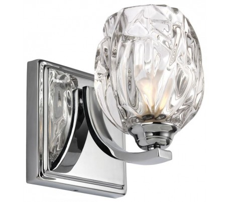 Kalli Badeværelseslampe i stål og glas H15,5 cm 1 x G9 LED - Poleret krom/Klar